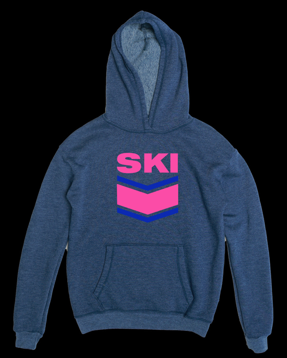T2Love Oversize Hooded Pullover | Soft Ski Chevron Design