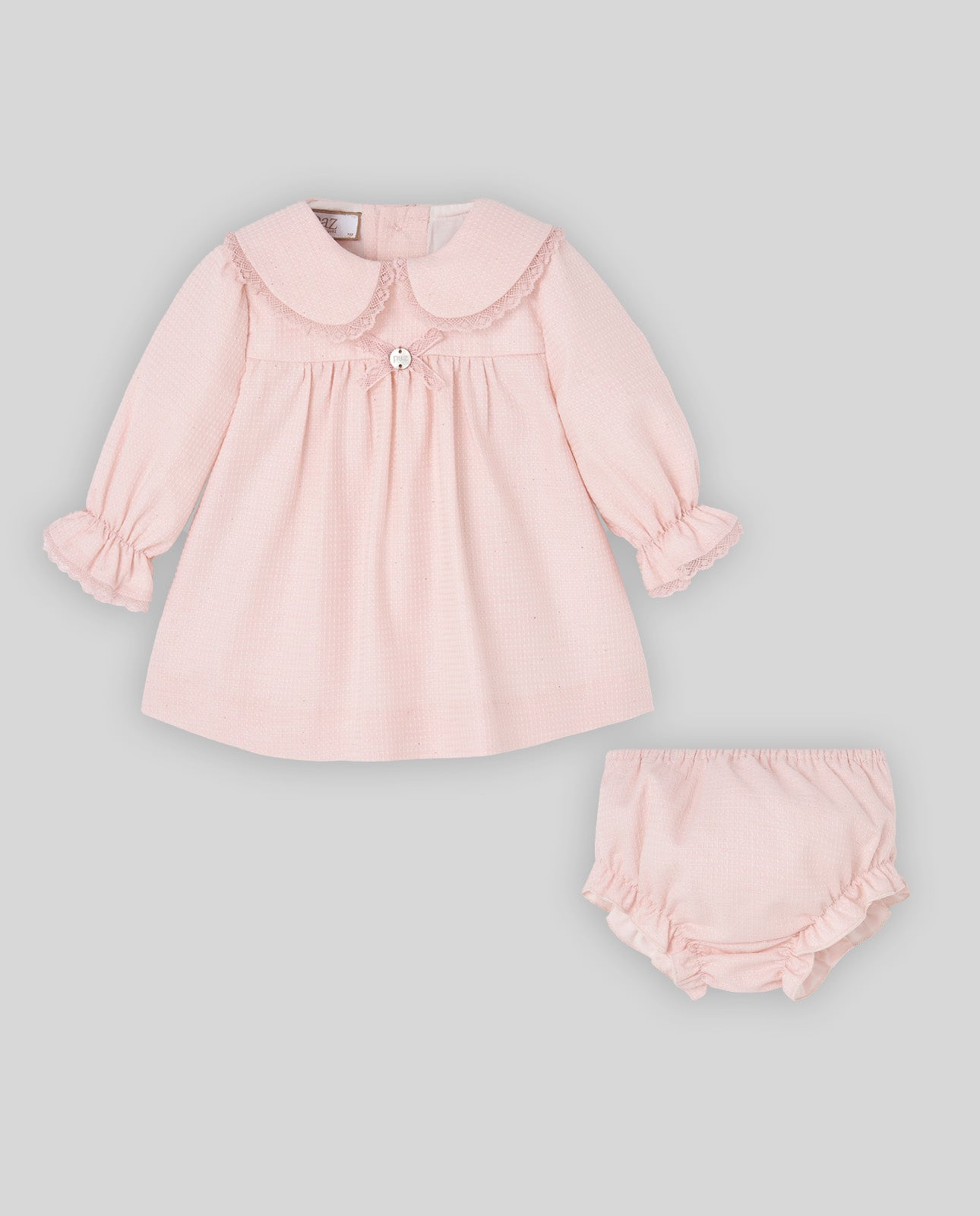 Paz Rodriguez - Woven Newborn Dress & Bloomers Set, Powder Pink