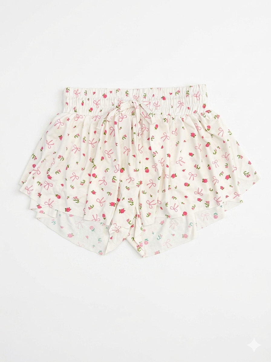 Suzette - Tween Bow Fly Away Short, Pink Bow