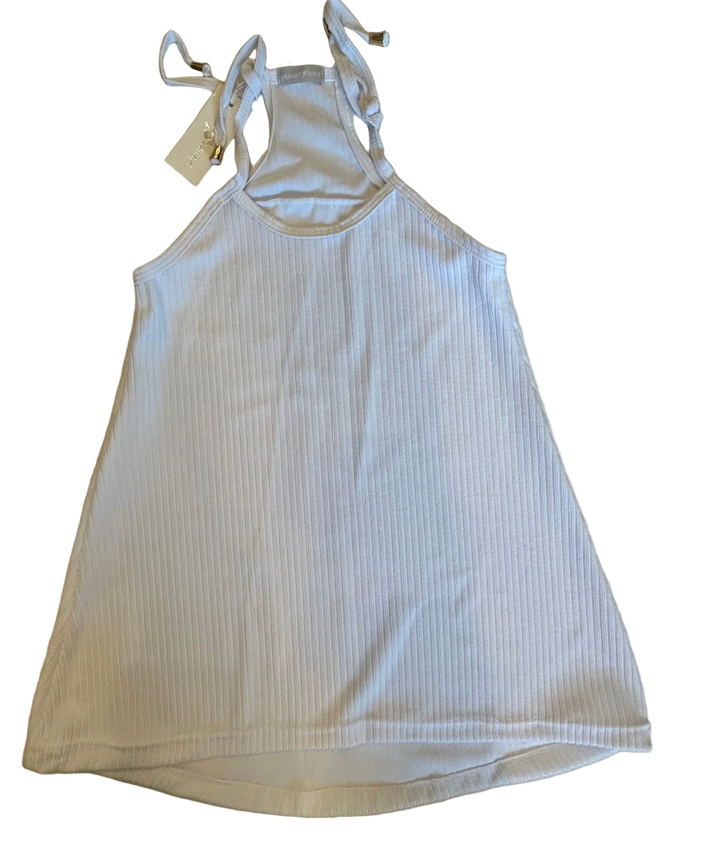 Planet Sea - White Ribbed Racerback Cover Up