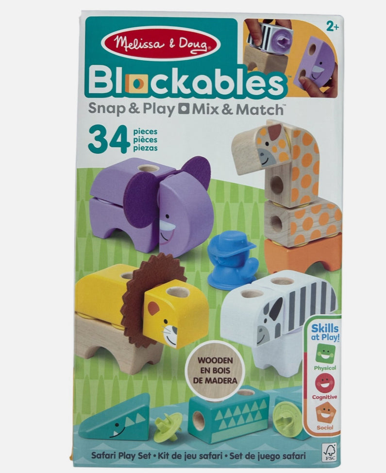 Melissa & Doug - Blockables Safari 34 Piece Play Set
