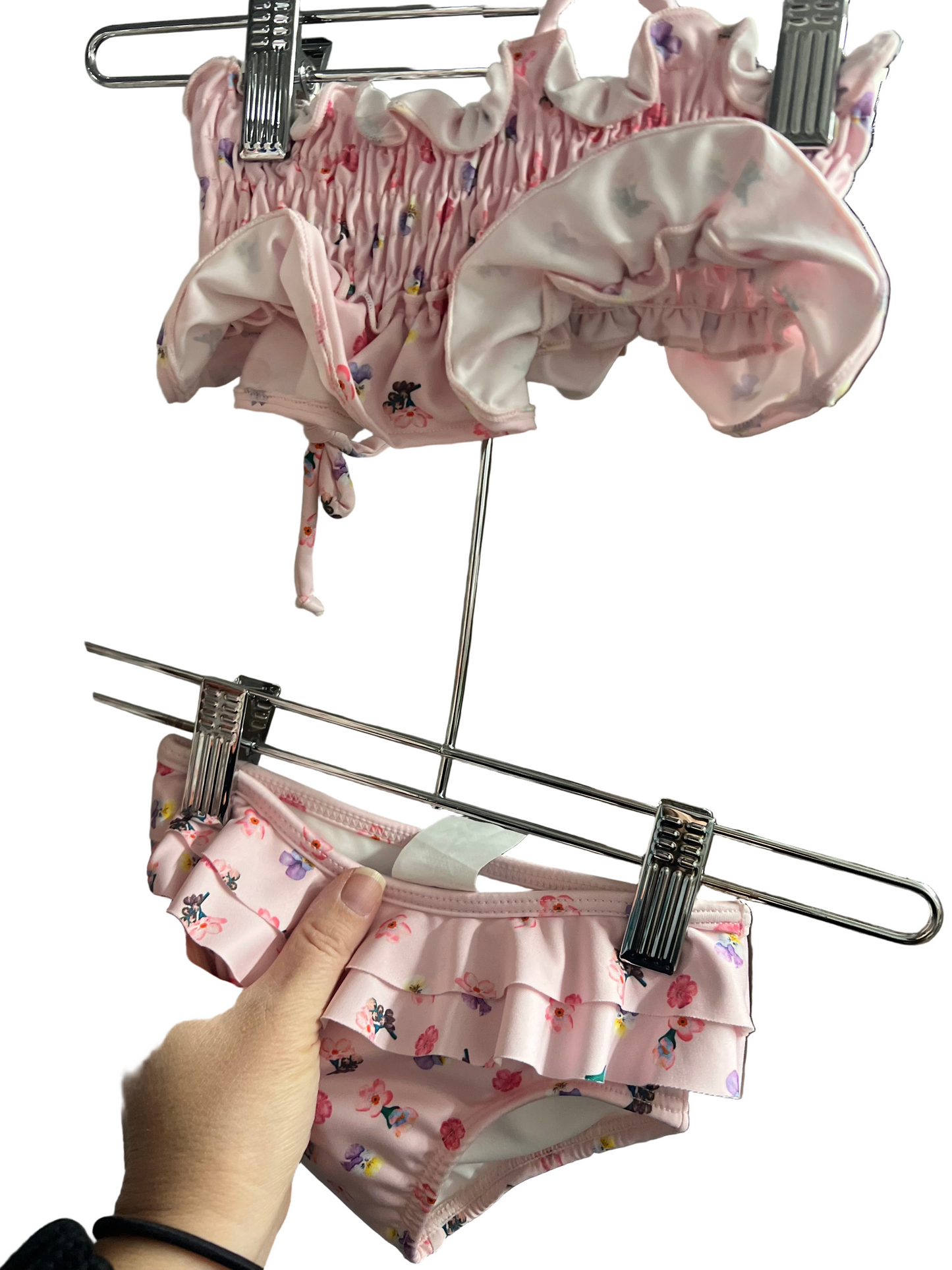 Submarine pink floral ruffle 2pc bikini