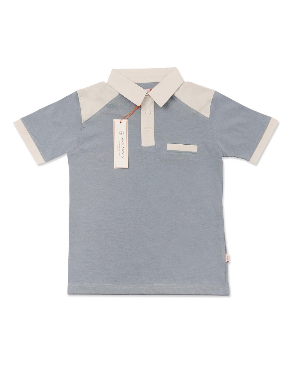 Leo and Zach p-36 heathered denim melange polo