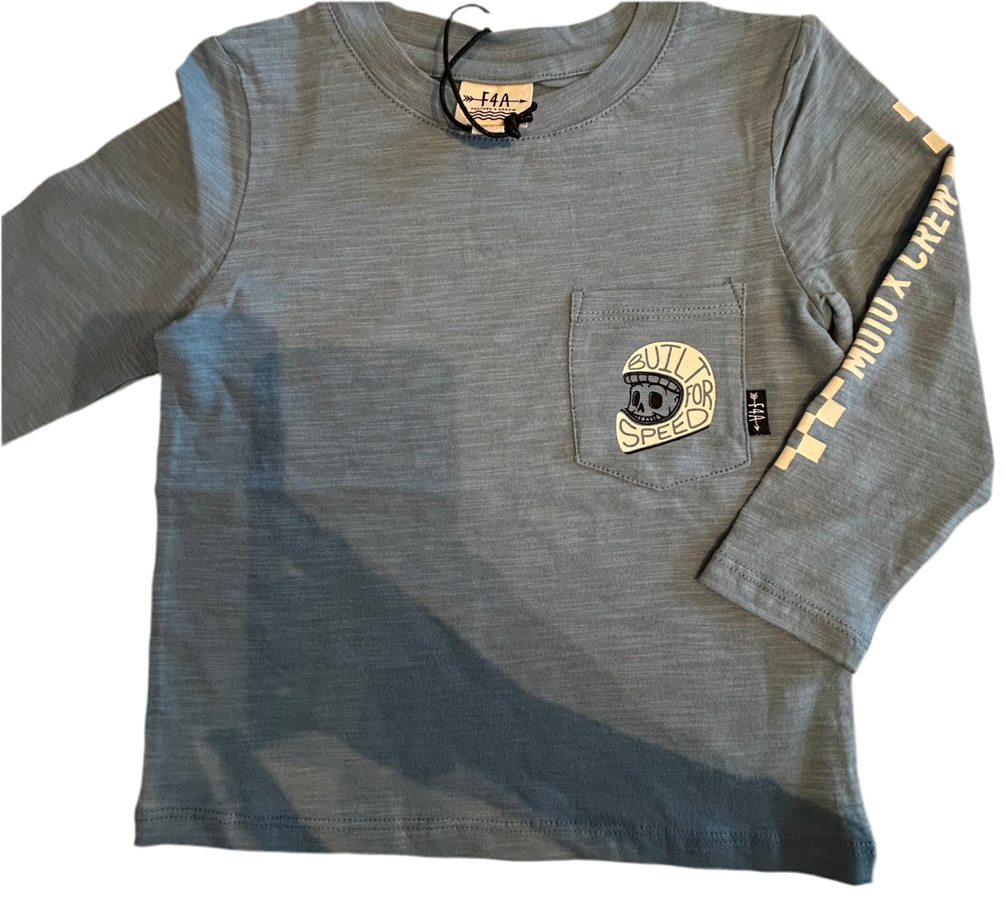 Feather 4 arrow washed indigo waves 4 days tee