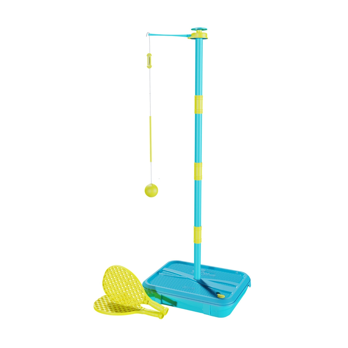 Toy that helps with tennis. A ball is on a string and you can hit the ball back and forth.