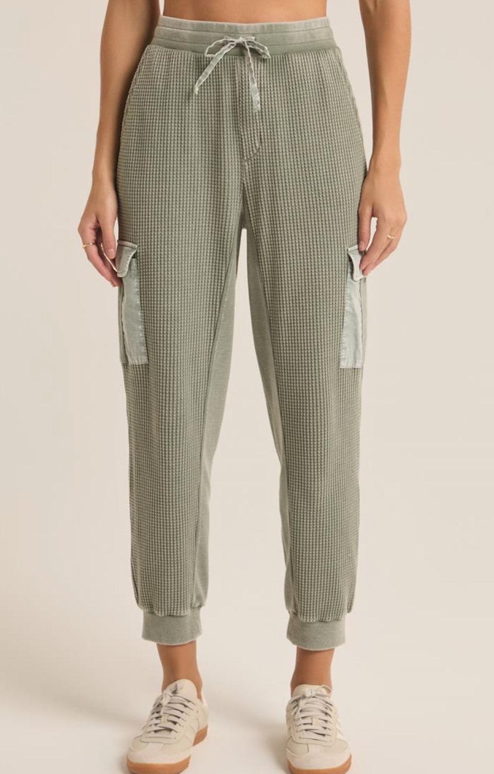 Z Supply - Niles Waffle Cargo Pants, Palm Green