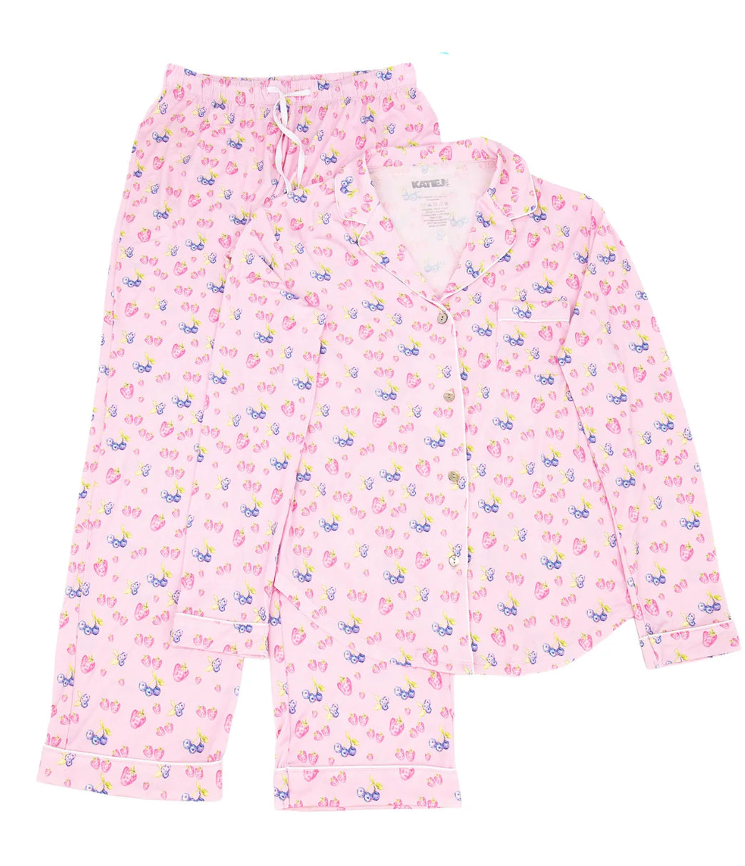 Katie J - Junior Maia Pants Set, Berries and Cream