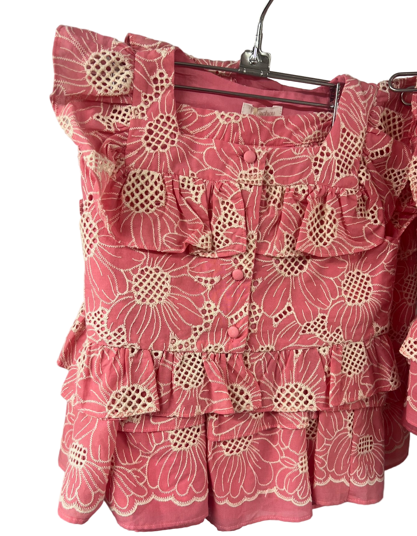 Patachou - Girls Pink Woven Romper