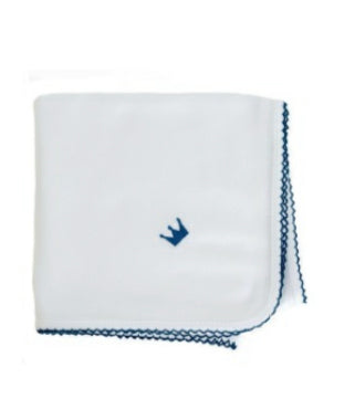 Baby GI - White with Blue Crown Blanket