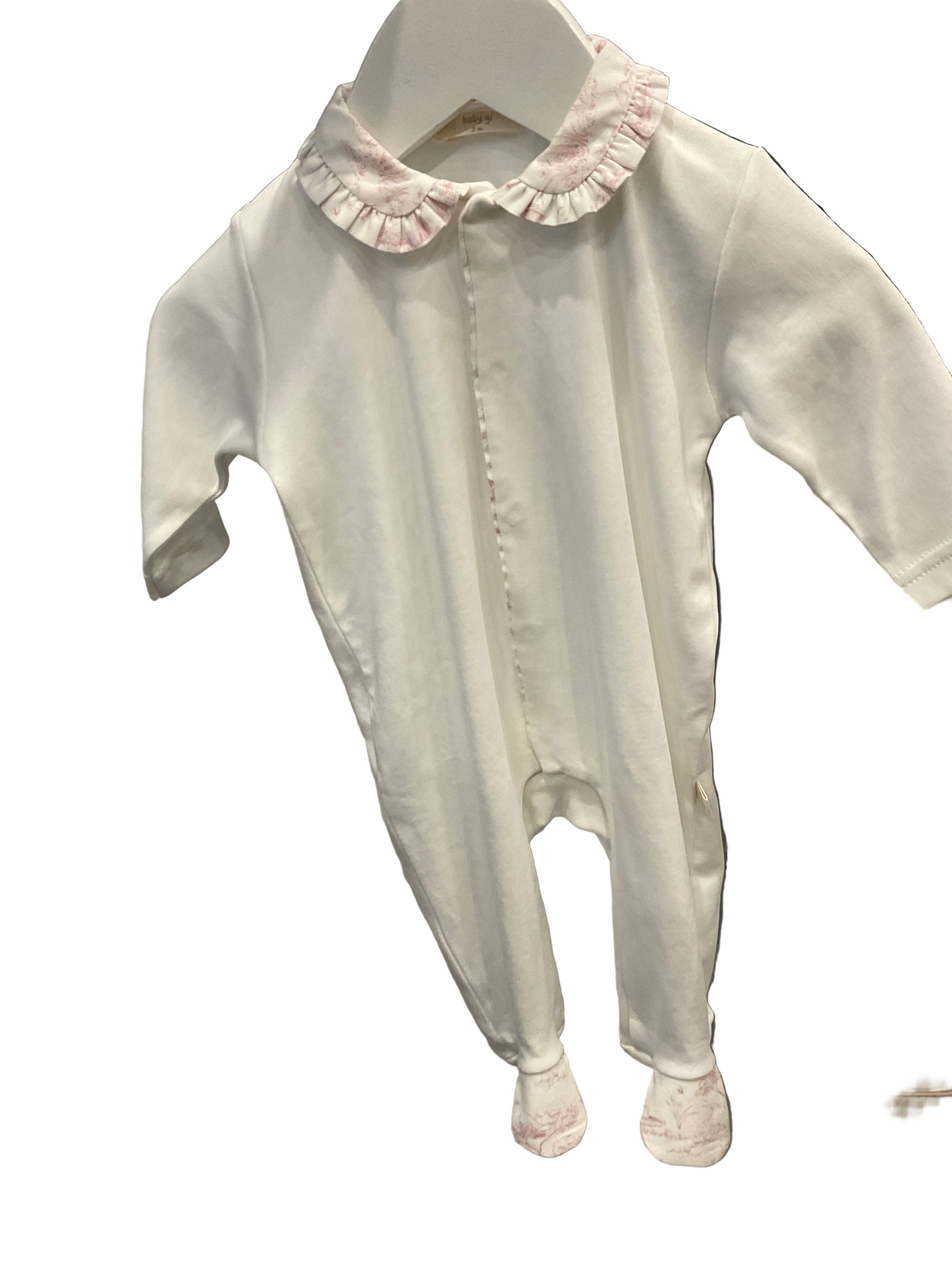 Baby GI - Pink Collar White Footie