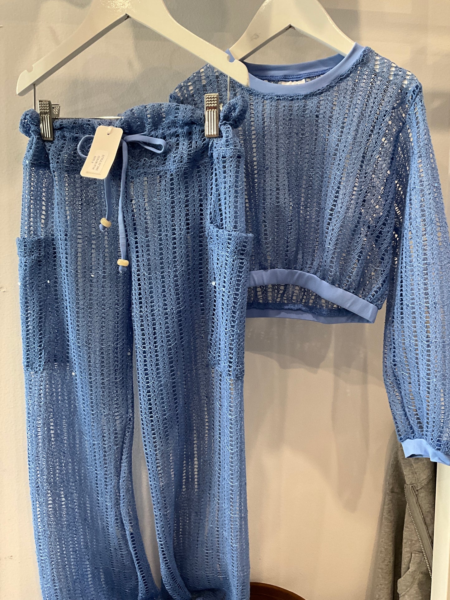 Planet sea - Blue Mesh Pants Set