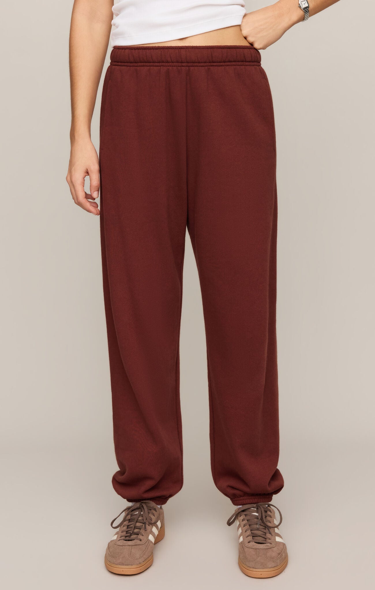 Z Supply - Boyfriend Sweatshirt & Uptown Jogger, Velvet Rouge