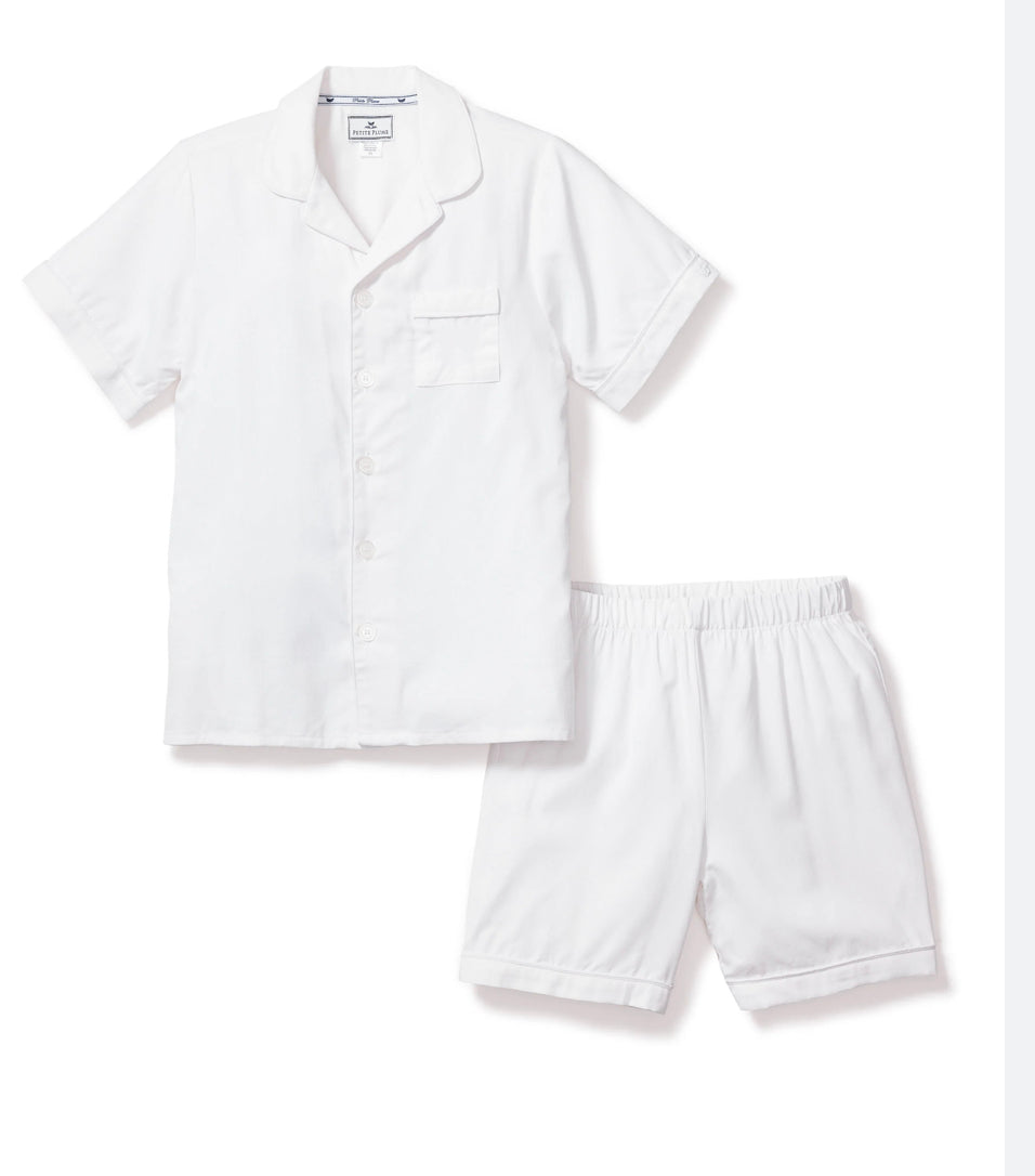Petite Plume Durable White Pajama Short Set | Shop at LeTank