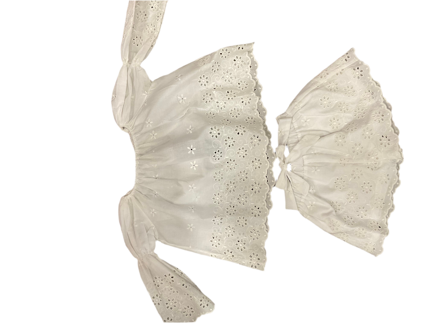 Jo Milano Floral White Ruffle Set