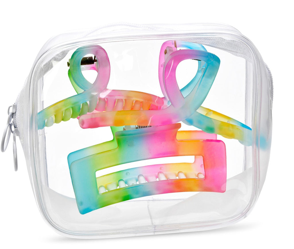 Iscream 3 Pack Rainbow Clips in Reusable Pouch