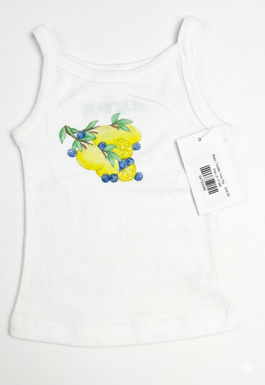 Katie J - Tween Lemon White Tank