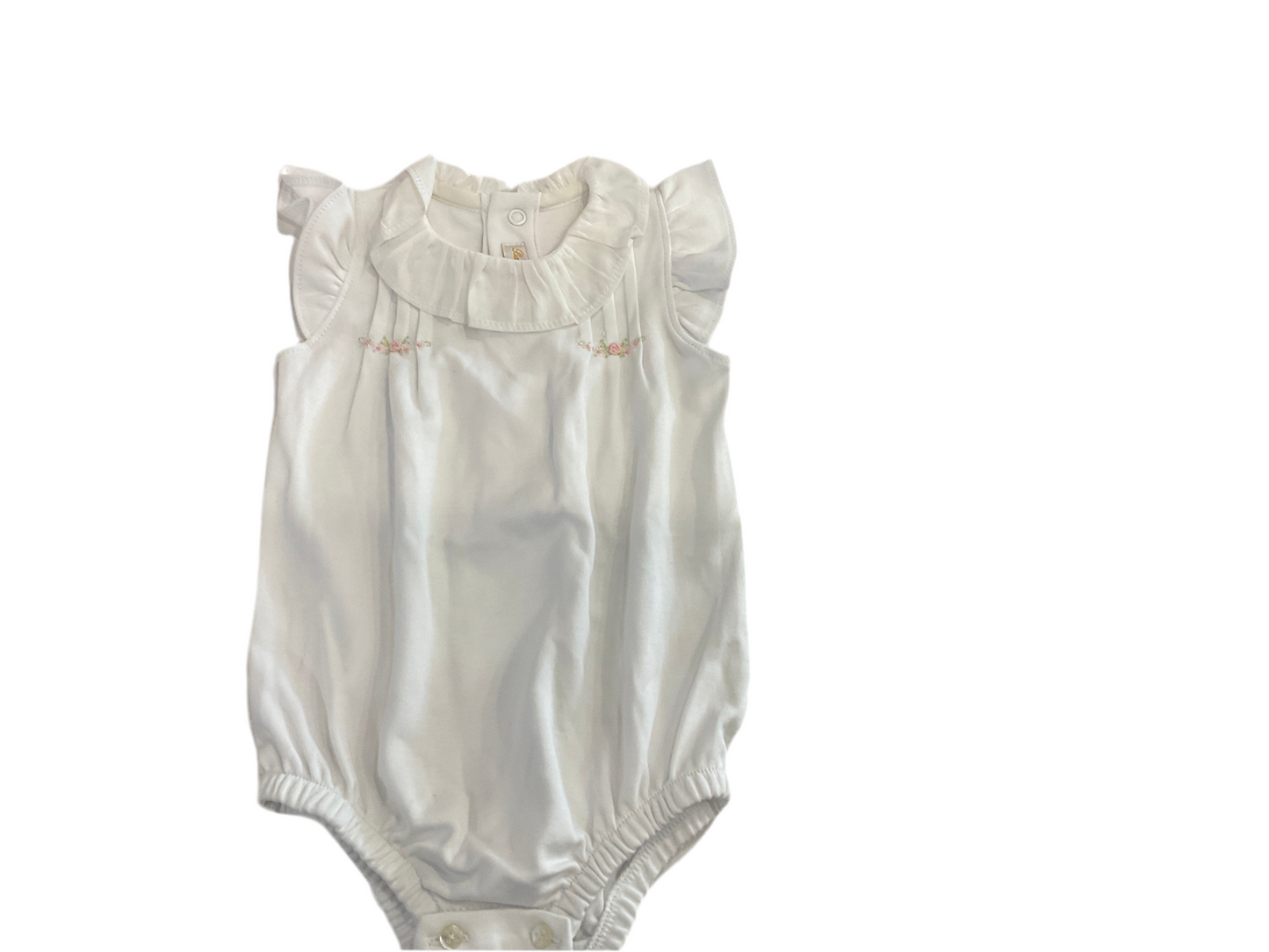 Baby Club Chic - White with Pink Rose Jumper
