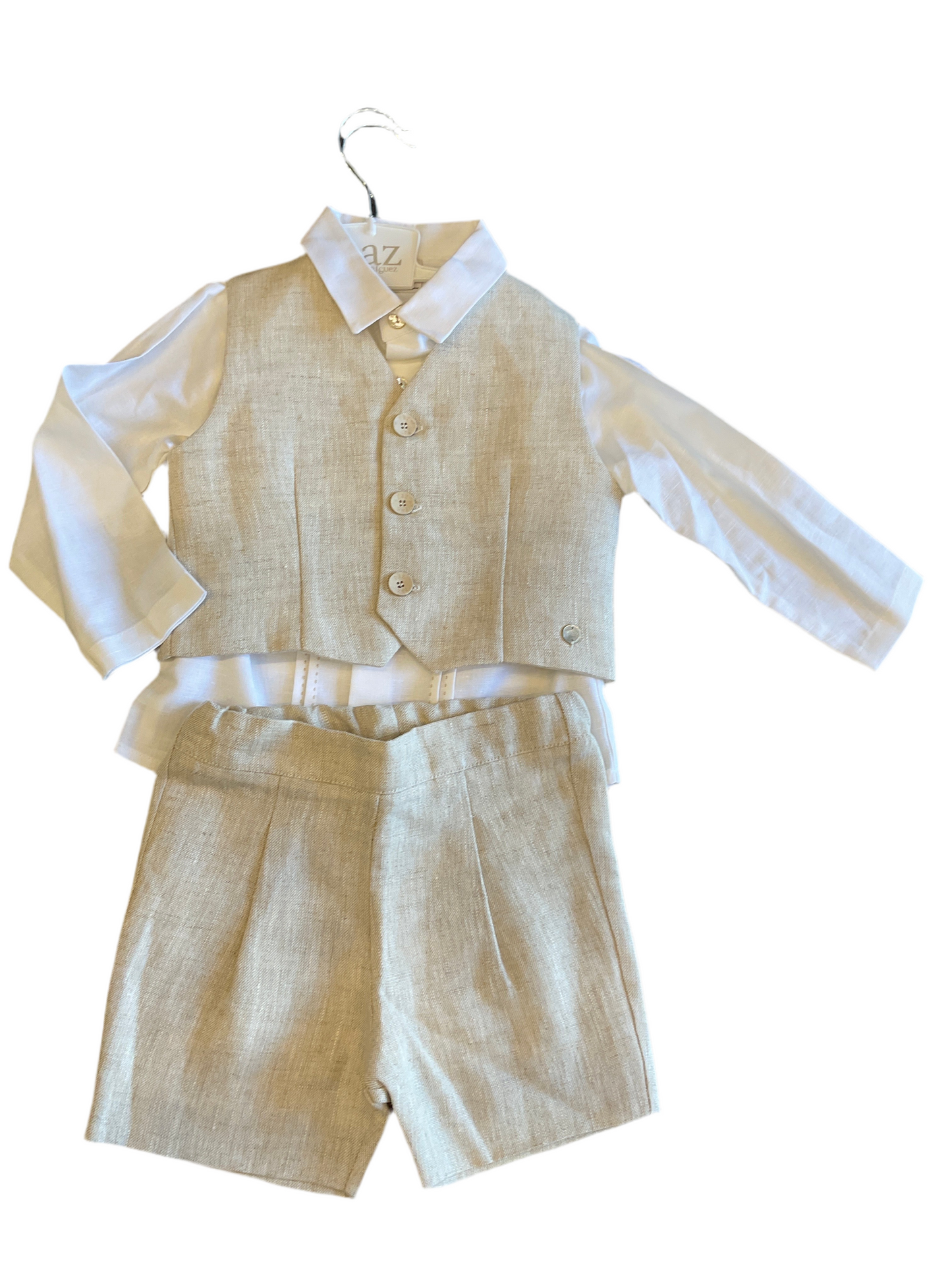 Paz Rodriguez Woven Newborn Waistcoast