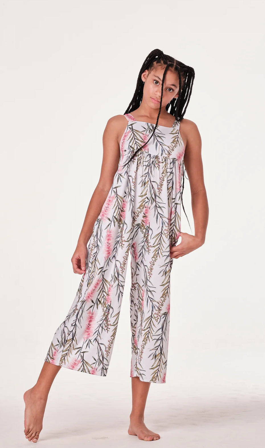 Submarine - Girls Tropical White Just Jump Jumpsuit