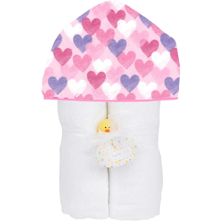 Baby Jar - Deluxe Hooded Towel, Doodle Hearts