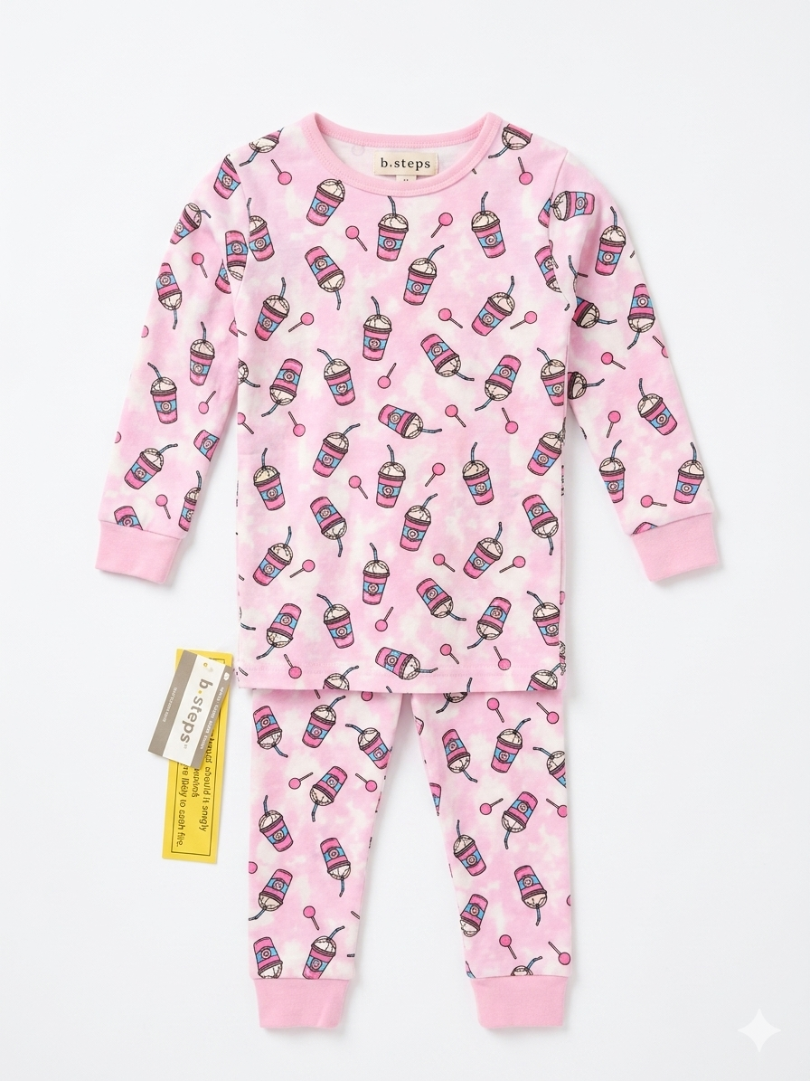 Baby Steps - Drink Pajama Set, Pink