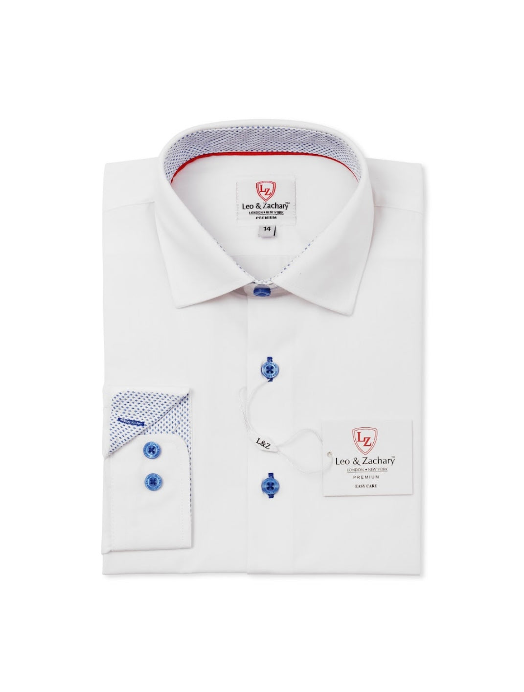 Leo and Zachary - White & Pale Blue Dress Shirt