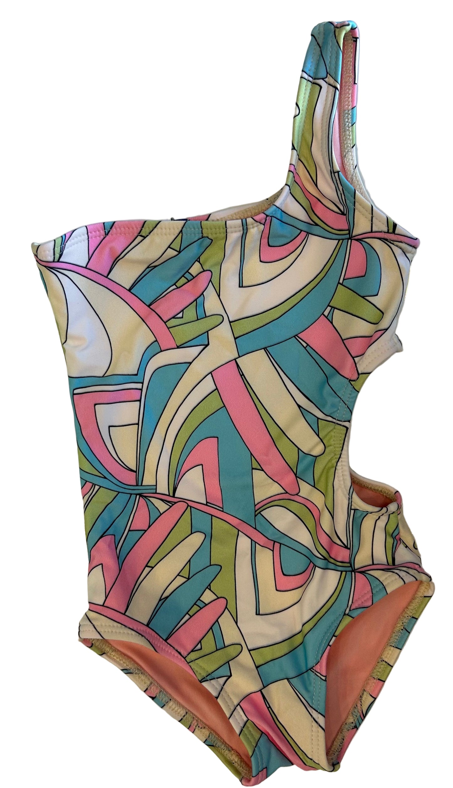 Planet Sea - 1pc Good Vibes Off Shoulder Bathing Suit