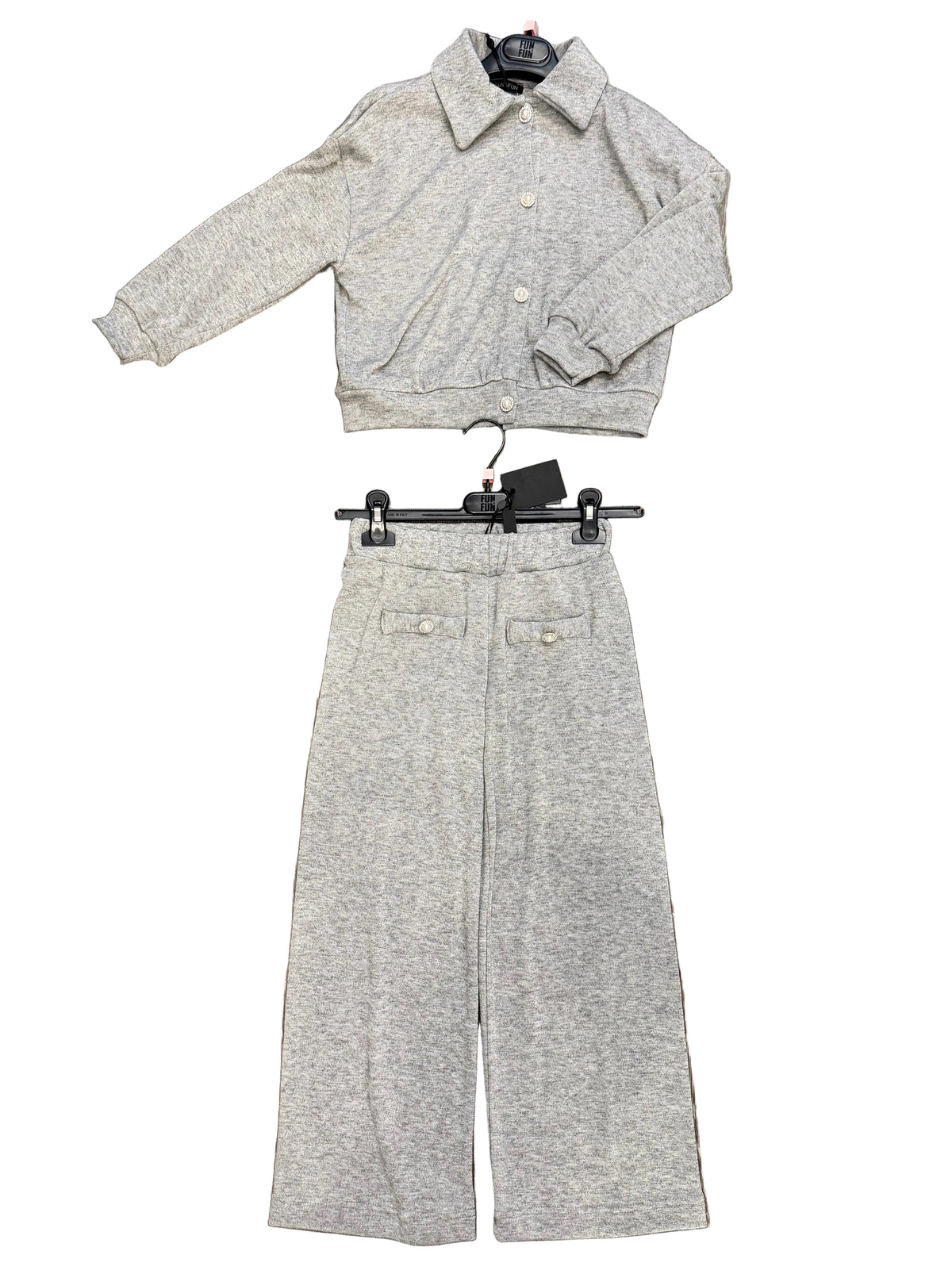 FUNFUN - Cardigan & Pants Set, Grey