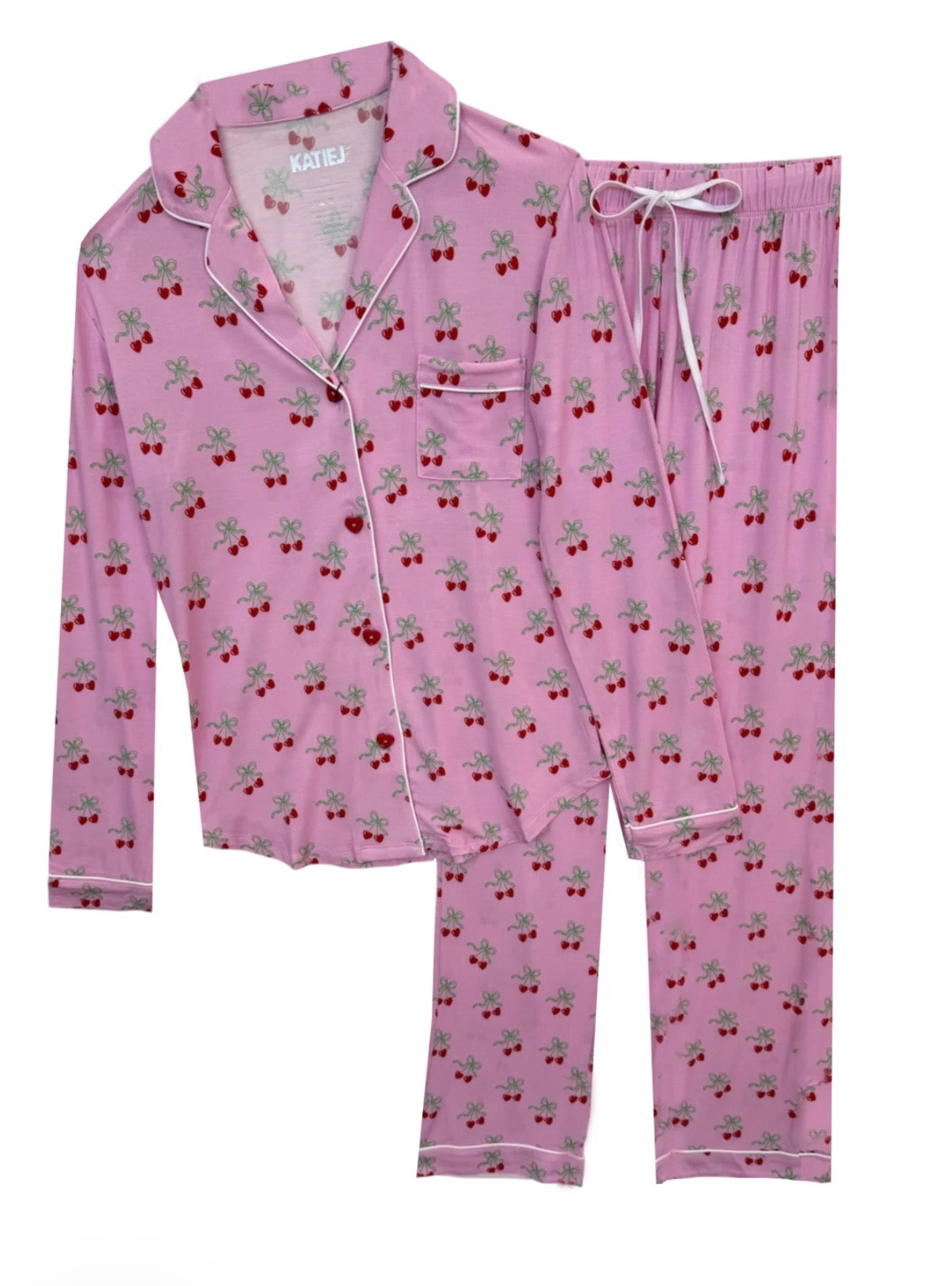 Katie J - Junior Maia Pant Set, Cherry Bow Print
