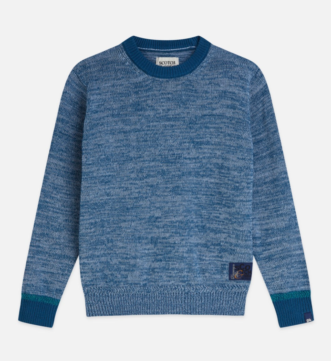 Scotch & Soda - Yarn Regular Fit Crewneck, Grey Dawn Melange