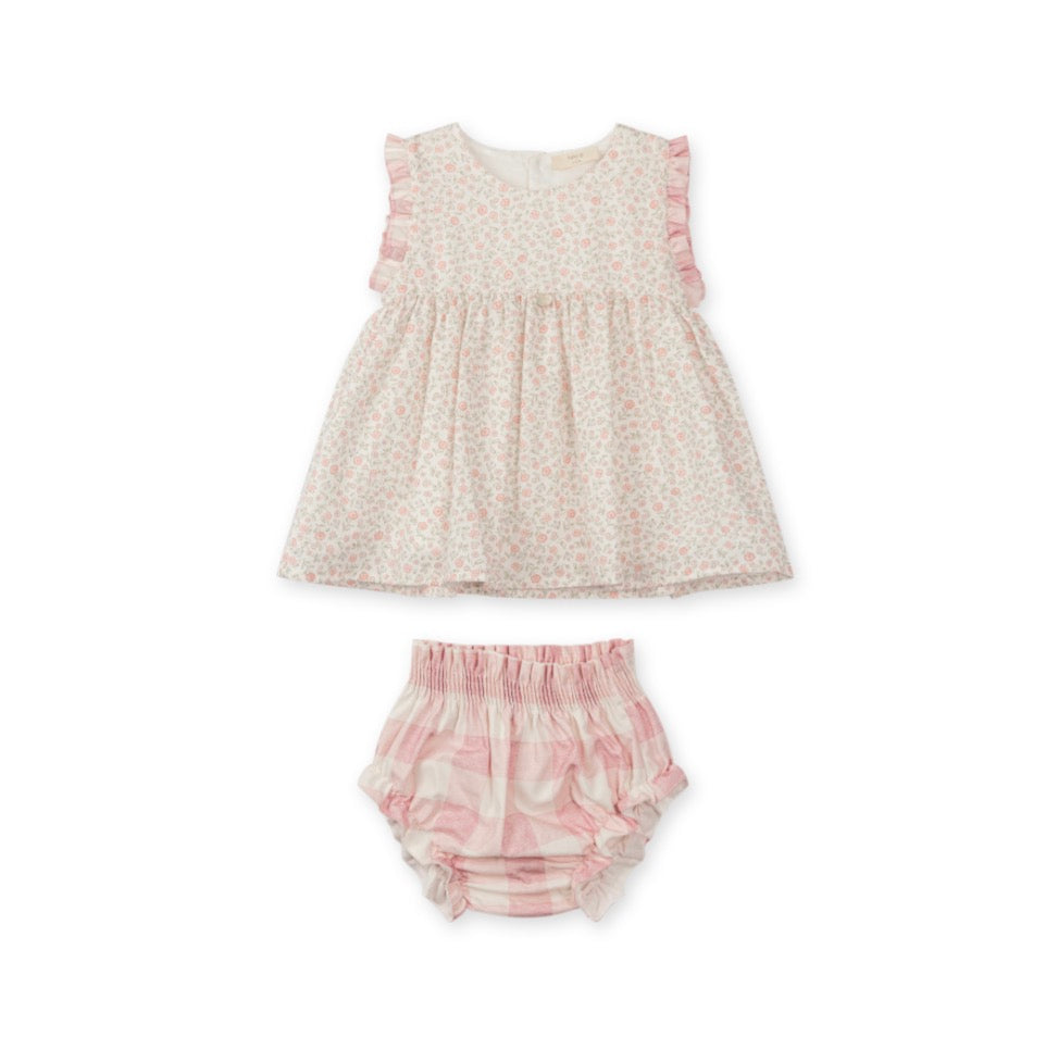 Baby Gi - Swallow Dress & Bloomer Set, Flower Print