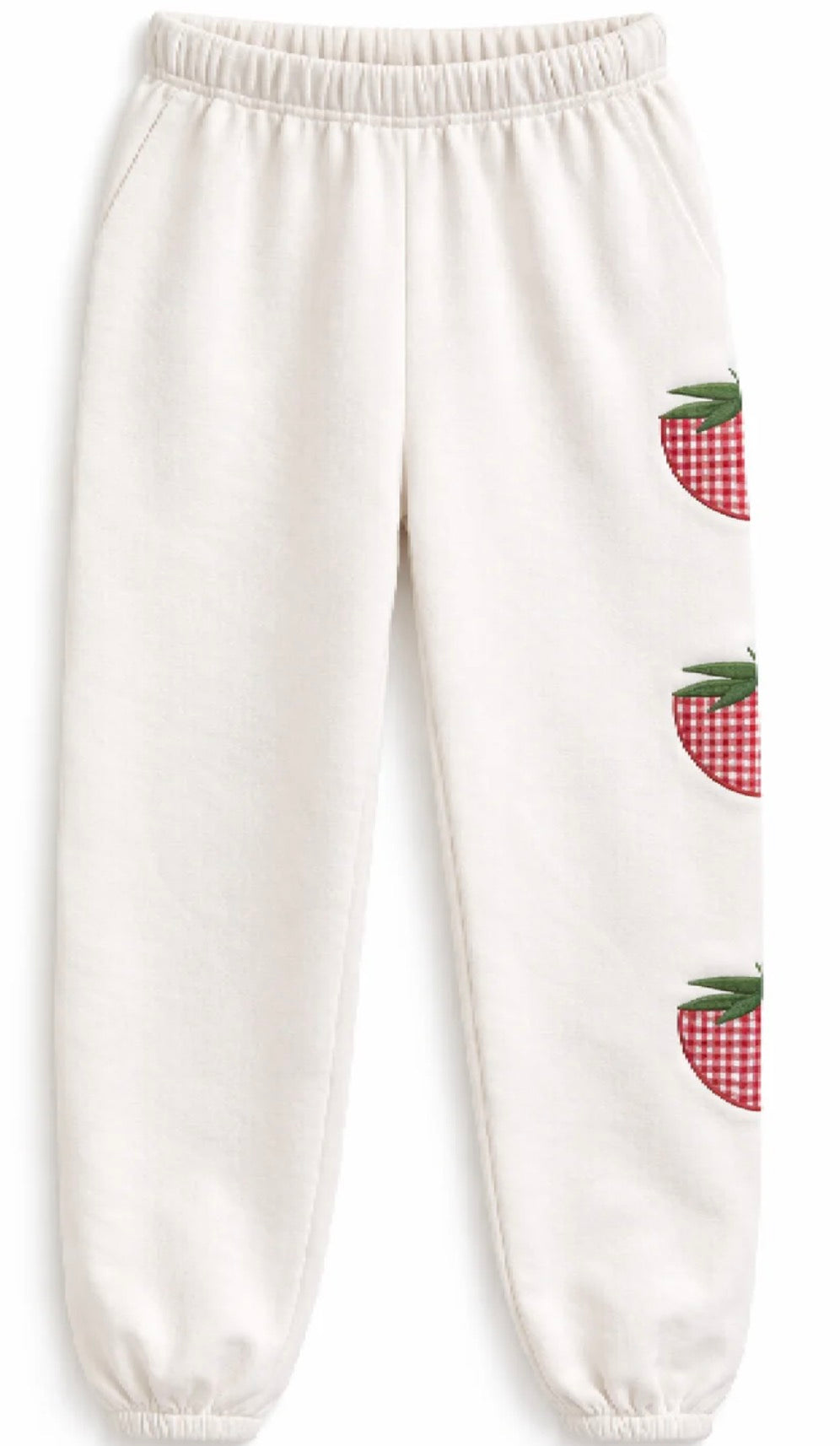 Katie J - Leah Vintage Pants, White/Strawberry