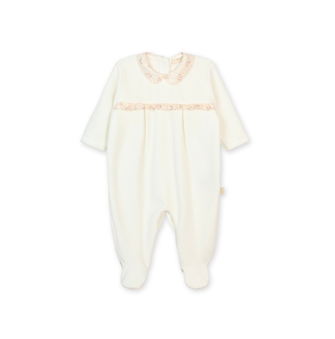 Baby GI - Winter Garden Velour Footie, Ivory