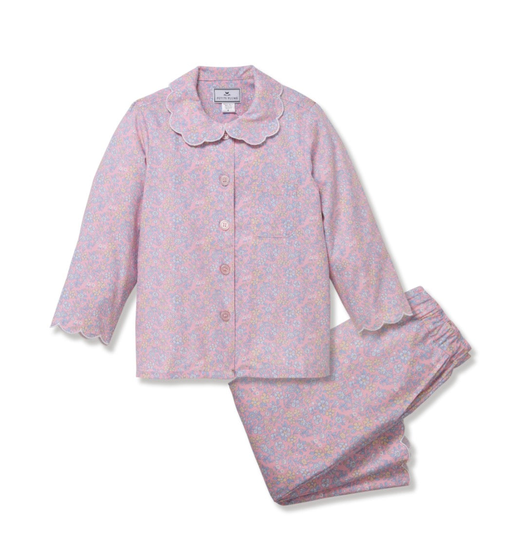 Petite Plume - Children’s Colette Pajama Set, Fleur Blush