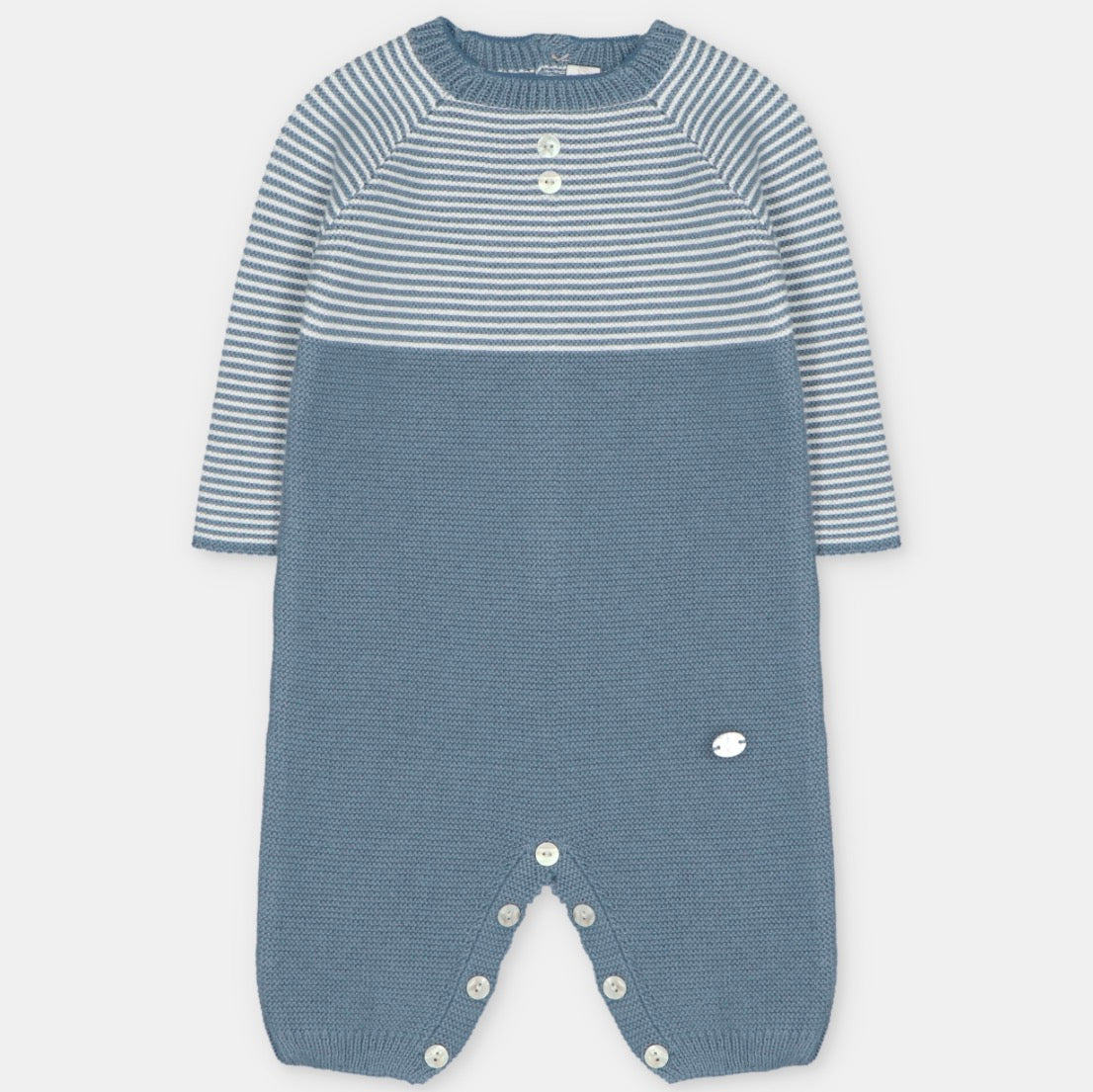 Martin Aranda - Romper without Feet in Sweater Knit Cotton Blend, Midnight Blue