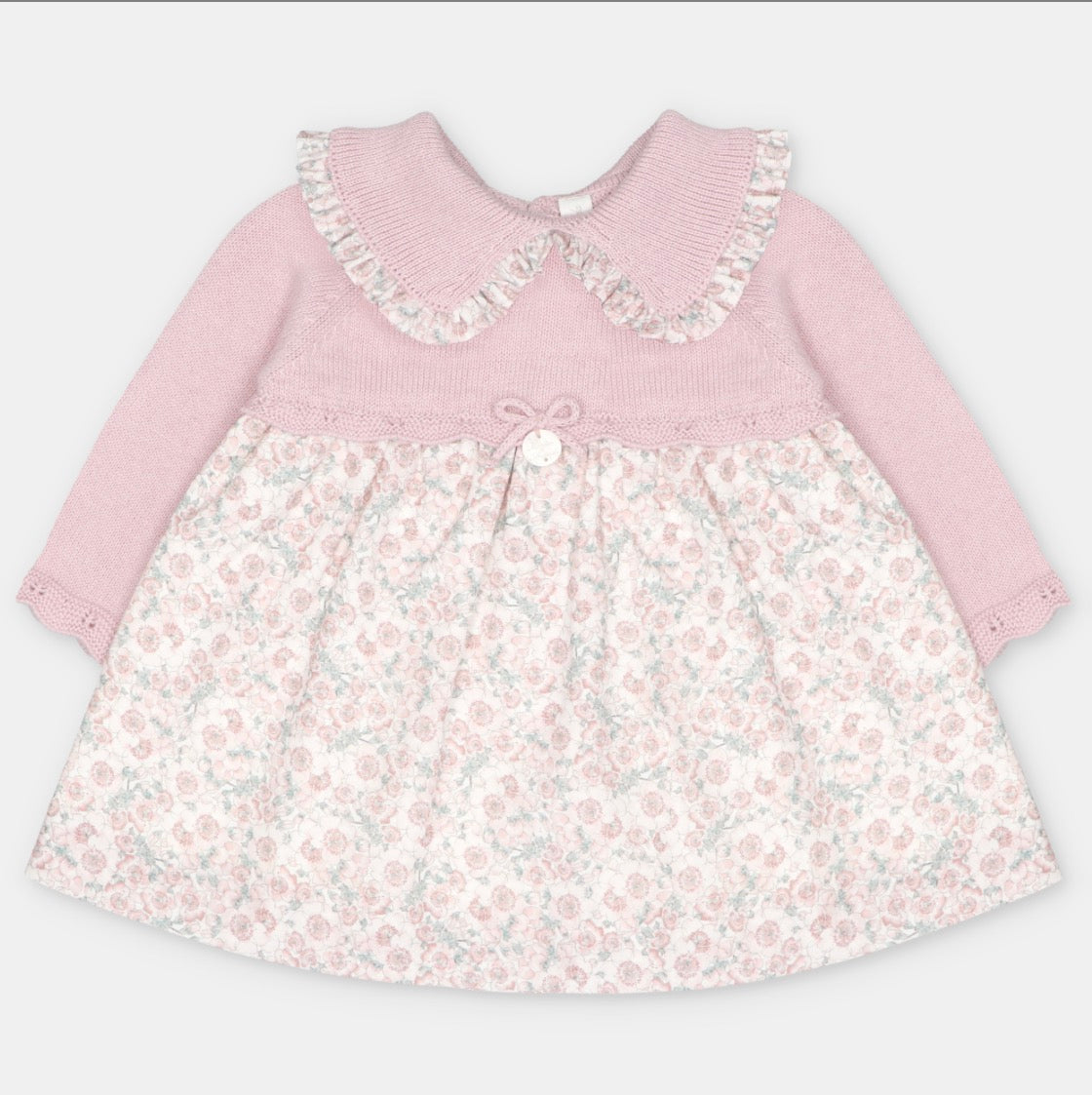 Martin Aranda - Dress in Sweater Knit and Fabric Mix Lena, Dusty Rose