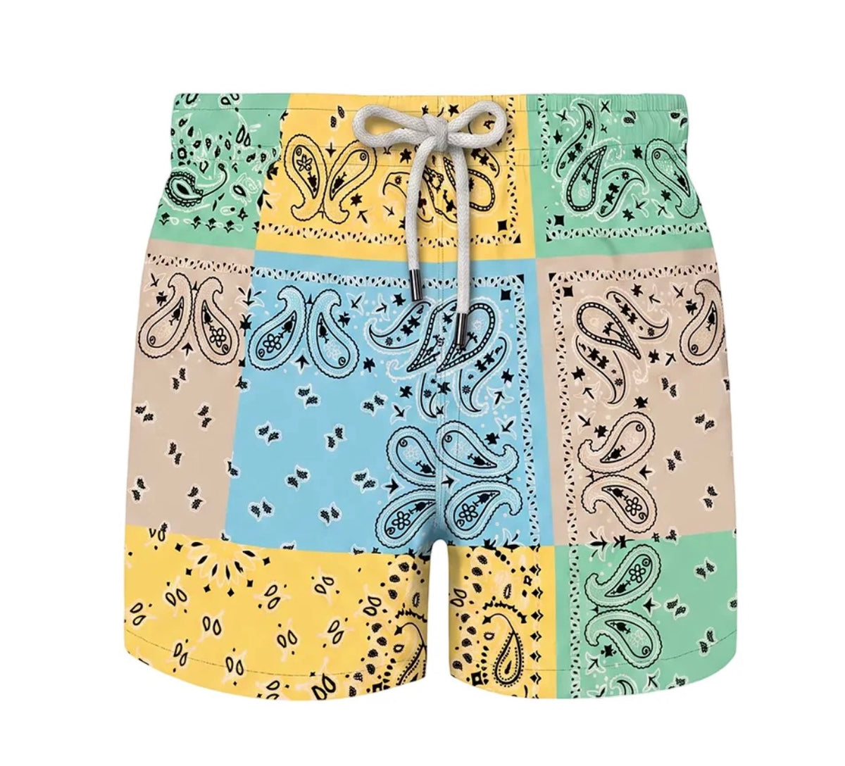 Marino - Boys Swim Shorts, Pastel Bandana