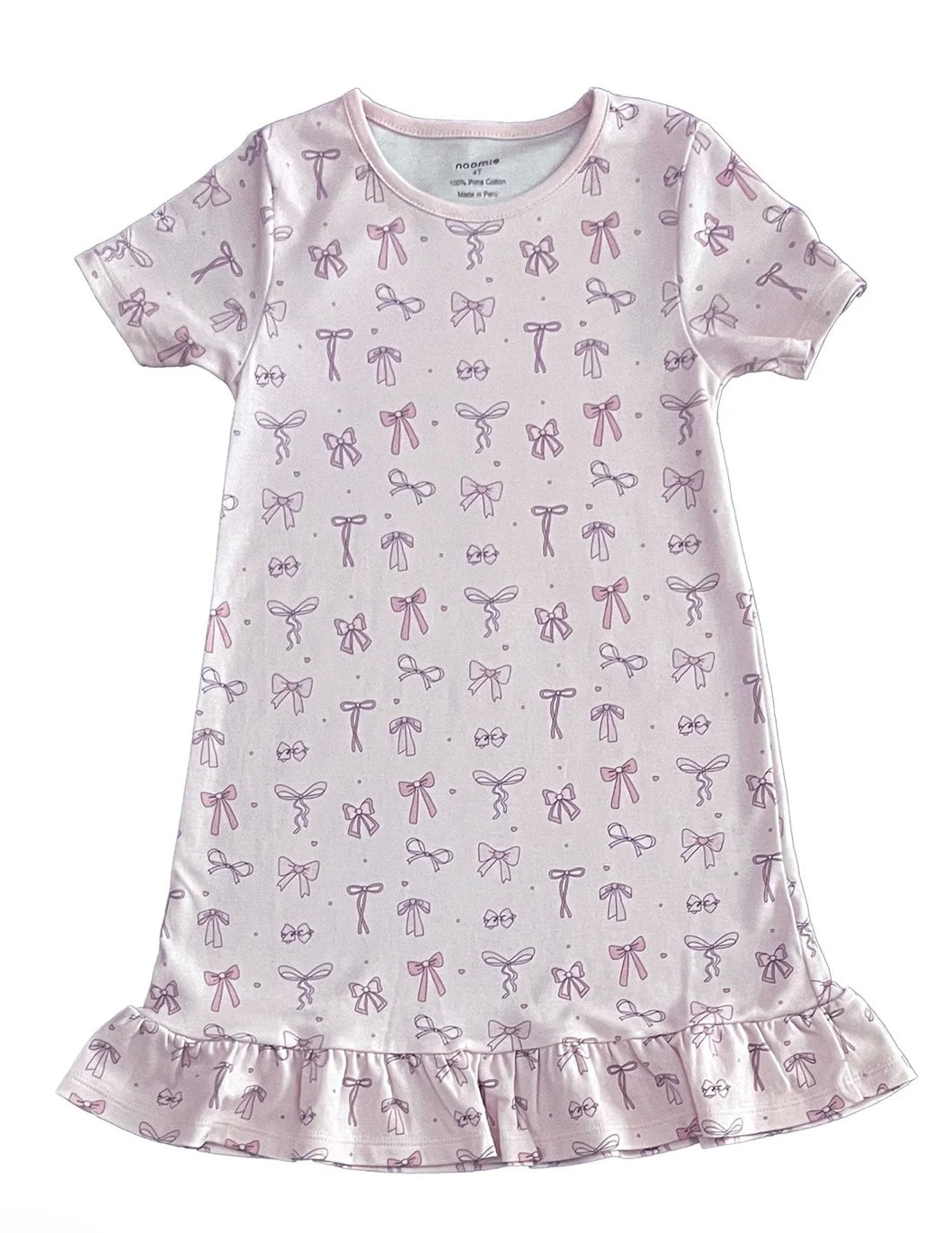 Noomie Nightgown Short Sleeve Bows