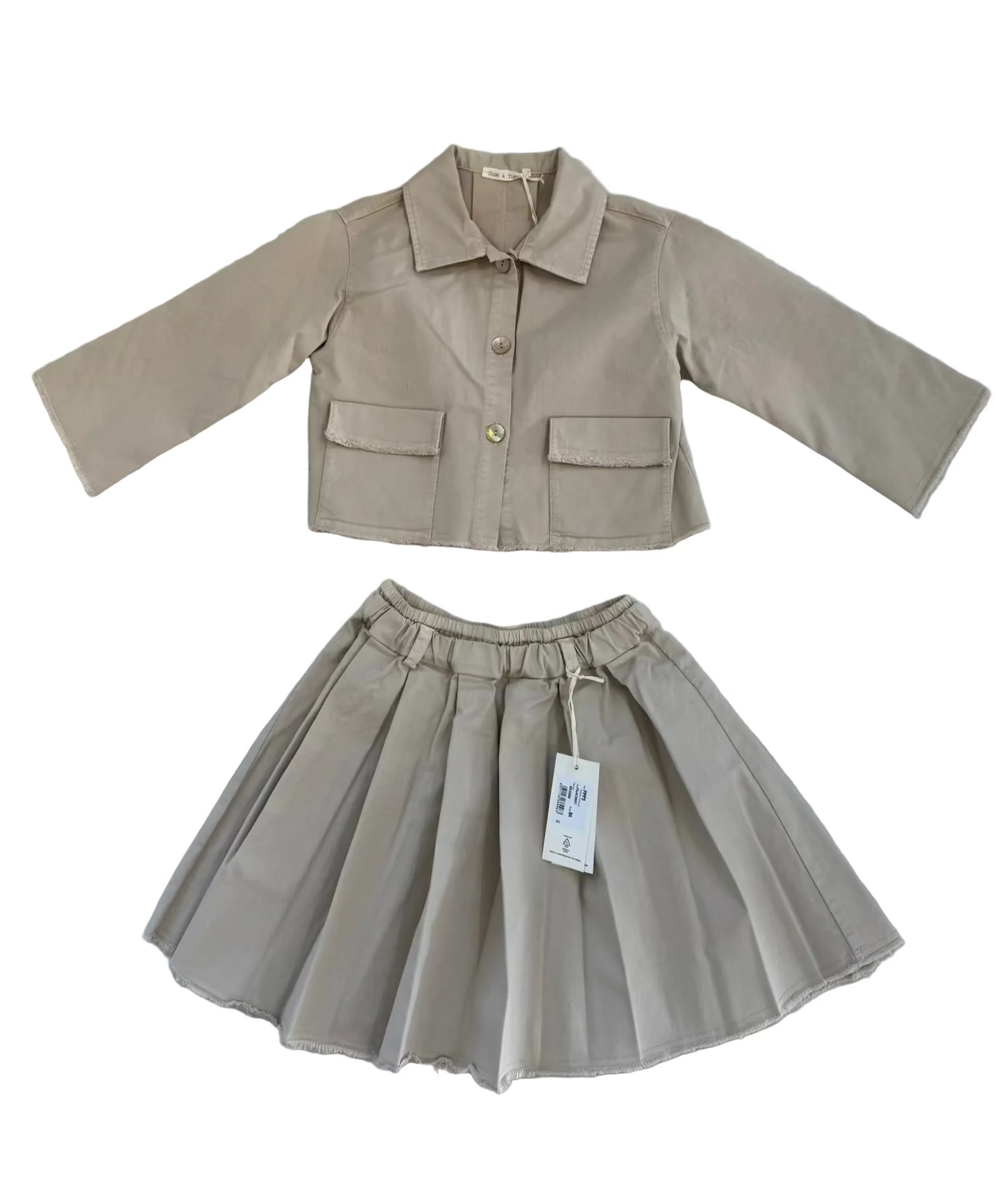 Zhoe & Tobiah - Girls Woven Jacket & Pleated Skirt, Avena