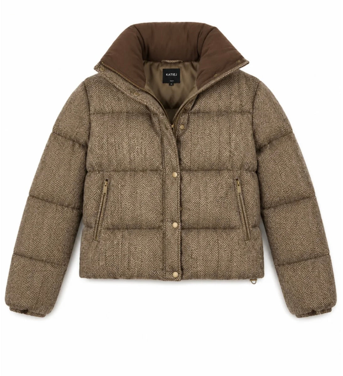 Katie J - Tween Stefie Jacket, Brown Herringbone