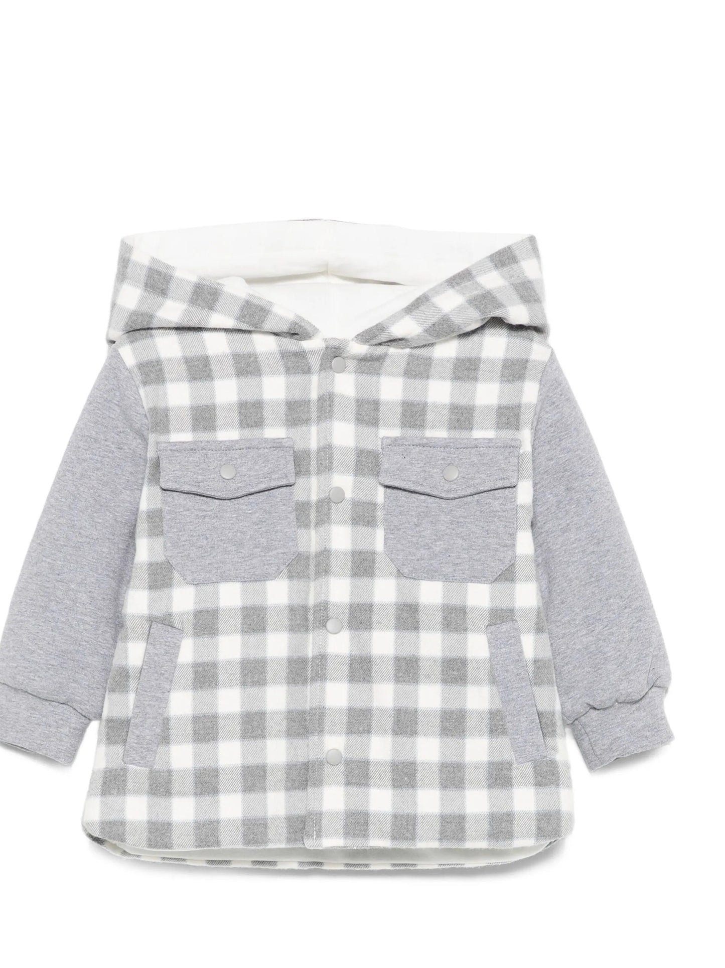 Patachou - Boys Plaid Jacket, Grey/Ecru
