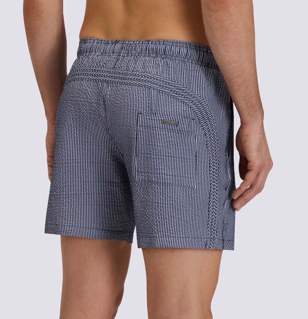 Sundek - Men’s 14’ Elastic Waist Swim Trunks, Dark Navy