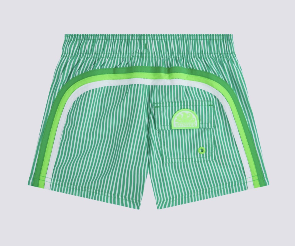 Sundek - Boys Elastic Waist Swim Trunks, Bright Green