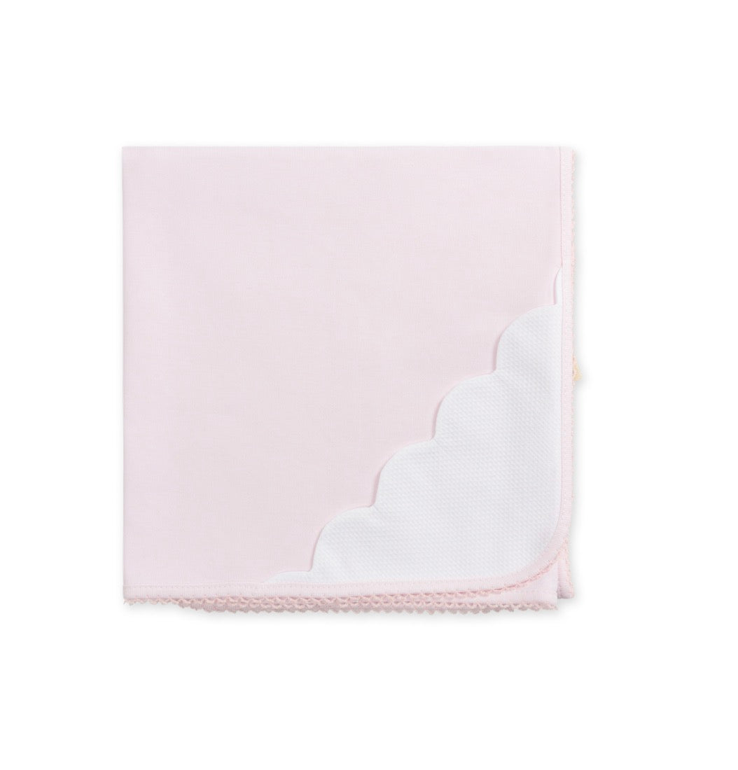Baby GI - Cotton Receiving Blanket W/ Piqué, Pink