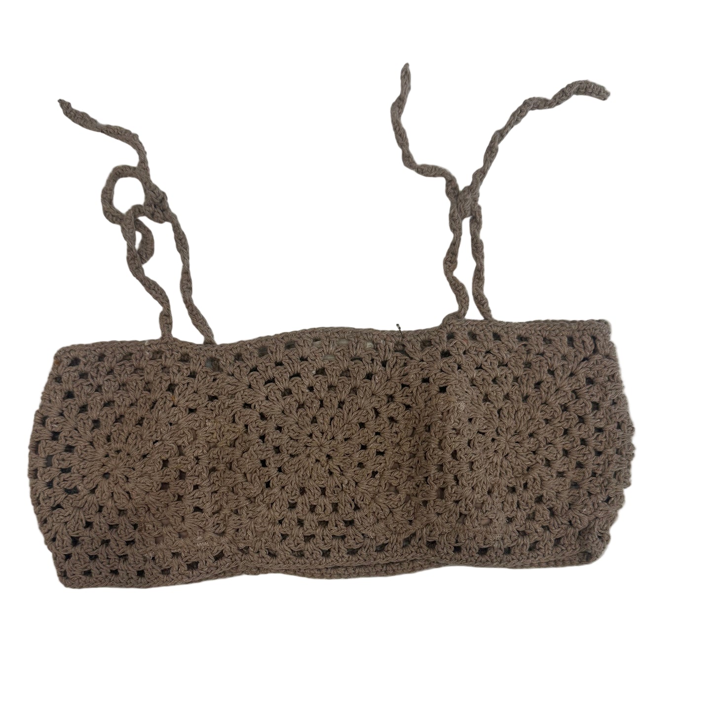 Planet Sea - Beige Crochet Square Tops