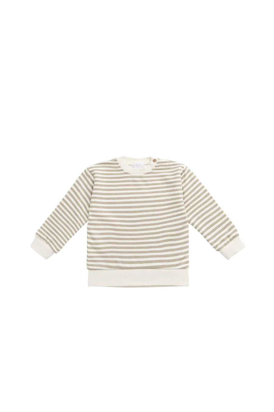 Jamie Kay - Organic Cotton Peyton Sweatshirt and Shorts Set, Slim Stripe Sandy Brown/Cloud