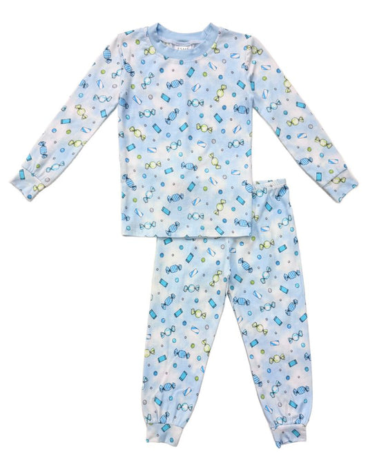 Esme - Boys Long Sleeve Top & Pants PJ Set Boy Candy Blue