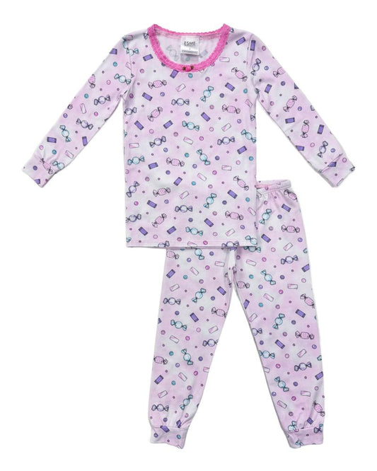 Esme - Girls Long Sleeve Top & Pants PJ Set Girl Candy Pink