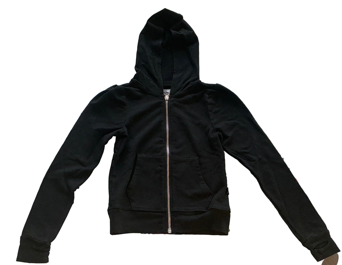 T2Love - Black Thumb Hole Zip Up Hoodie