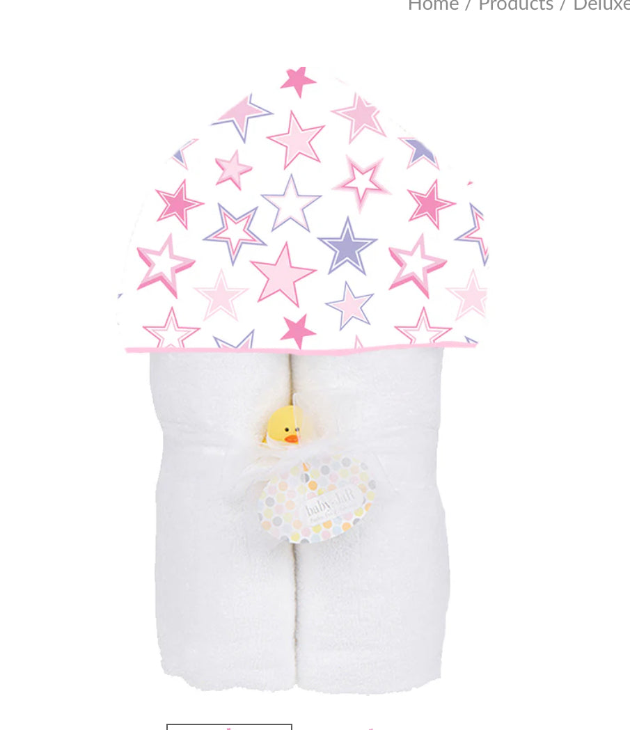 Baby Jar - Deluxe Hooded Towel, Starry Sky Pink